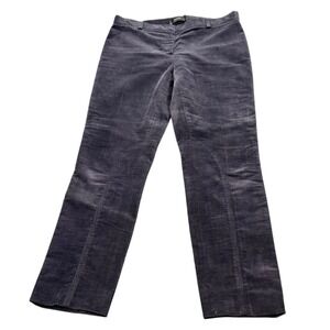 Joseph Corduroy Pants Womens Grayish-Navy Blue Straight Leg Quiet Luxury Size 36